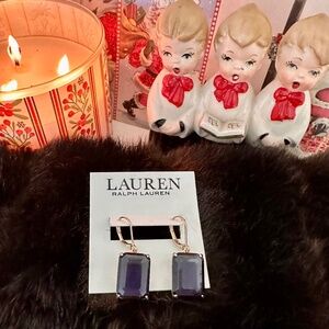 RALPH LAUREN BLUE STONE DANGLE EARRINGS. NWOT